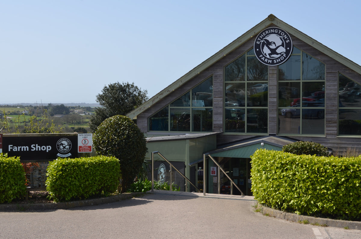 The exterior of Etherington's Farm Shop